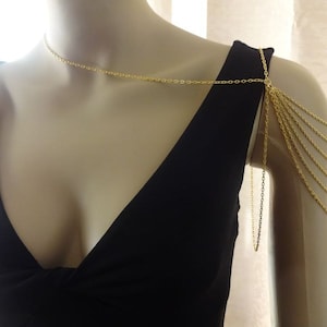 14k Gold Filled or 18k Gold Filled Chain version of Golden Dianne Cascading Shoulder Chain Necklace image 2