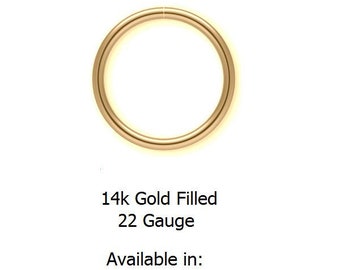 22g 14K Gold Filled in 6mm, 7mm, 8mm, 9mm or 10mm Nose or Ear Hoop Seamless Endless Continuous