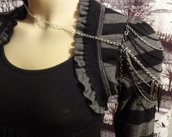 Warrior Spikes and Chain Shoulder Necklace