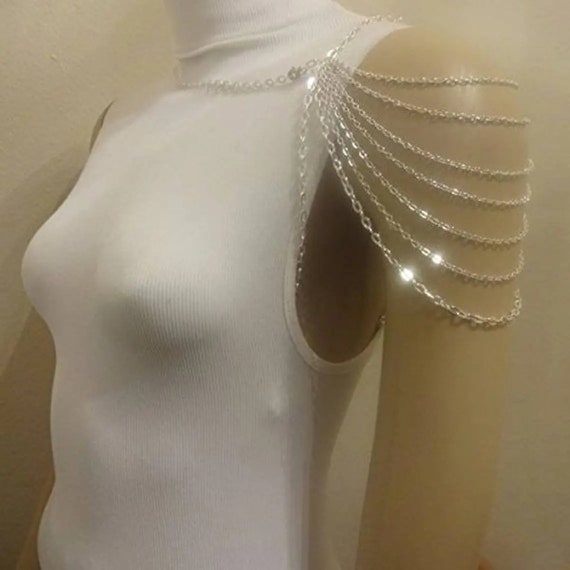 Single Shoulder Cascading Shoulder Chain Necklace Available