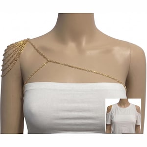 Single Sided Shoulder Cap Draping Shoulder Body Chain Necklace Available in 6 Colors