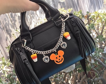 Handmade Minnie Mouse Pumpkin Purse Charm – Halloween Disney Bag Accessory
