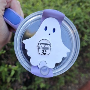Stanley Cup Ghost Halloween Topper - Straw Top- Stanley Lid Topper