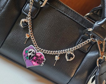 Halloween Purse Charm – Silver Scary Movie Ghost Accessory