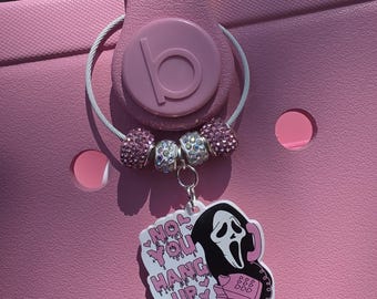 Halloween Ghost Bag Charm - Pink-o-ween Bogg Bag Accessory