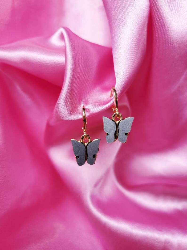 Butterfly Charm Earrings // Aesthetic Earrings Minimalist Etsy
