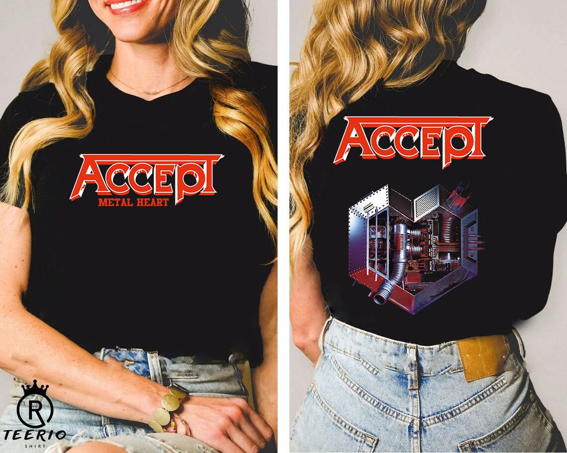 Accept Band Too Mean Too Die Tour 2023 Metal Heart Tee