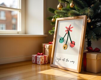 Christmas Bells Wall Art, Printable Holiday Decor (Digital Download)