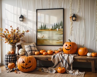 Lámina de fantasmas en acuarela para Halloween: Arte mural espeluznante y original (Descarga digital)
