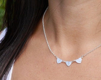 Three Heart Necklace - Etsy