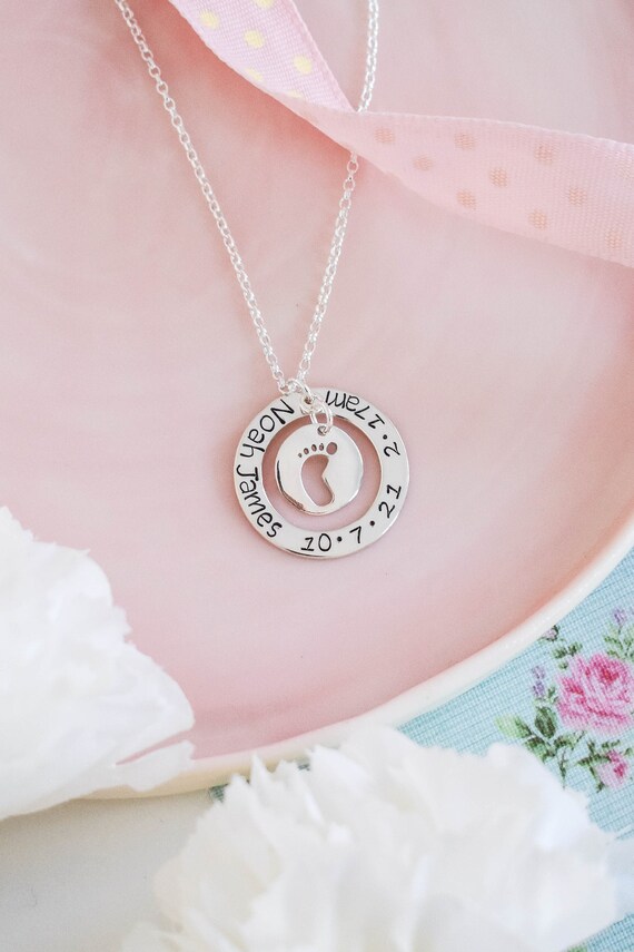 Personalised Baby Birth Necklace Date 