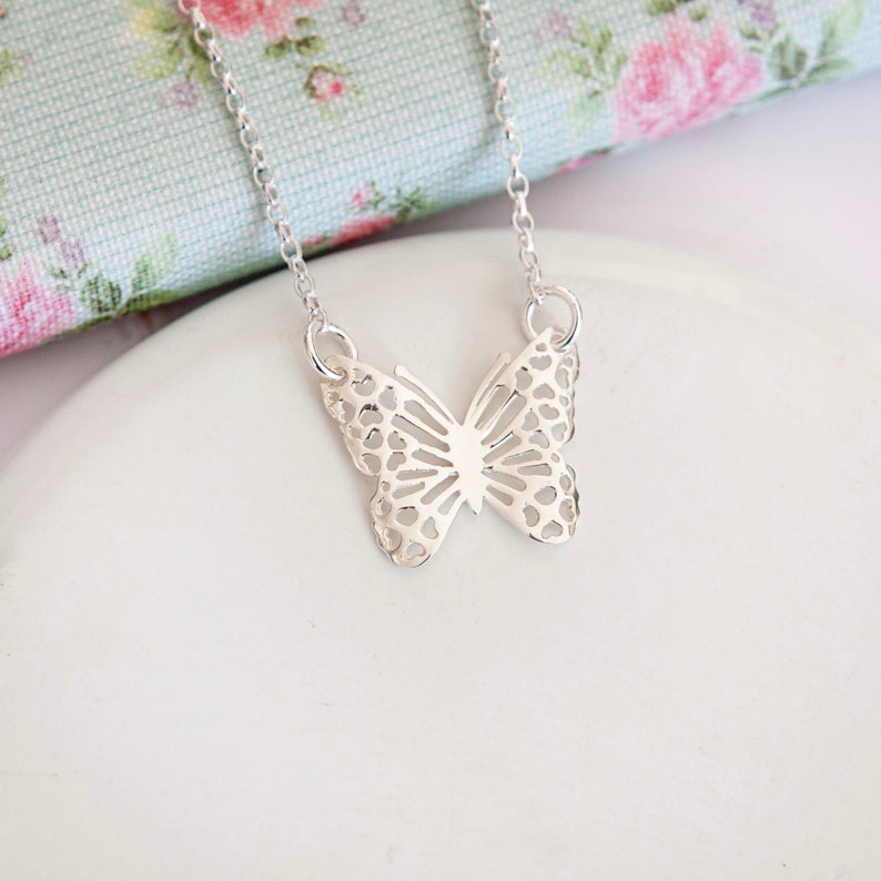 Sterling Silver Butterfly Necklace Butterfly Gifts for Her Etsy
