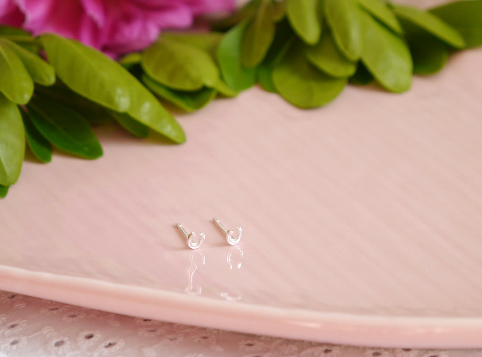 Tiny Horseshoe Earrings 925 Sterling Silver Birthday Gift Etsy UK