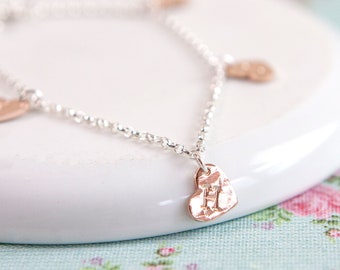 Rose Gold Heart Bracelet ∙ Nanny Bracelet ∙ Gift Idea for Her ∙ Birthday Gift for Grandma ∙ Grandchildren ∙ Personalised Christmas Present