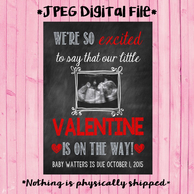 Valentine's Day Pregnancy Announcement Card | Etsy