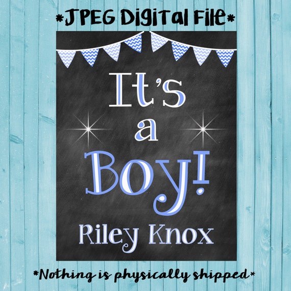 Pregnancy Gender Reveal // It's a Boy Announcement // Name Included // Gender Reveal Il_570xn