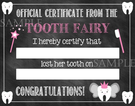 Tooth Fairy // Tooth Fairy Prop // Loose Tooth // First Tooth // Chalkboard // Fairy // Tooth // Toothfairy // Tooth Fairy Certificate Il_570xn