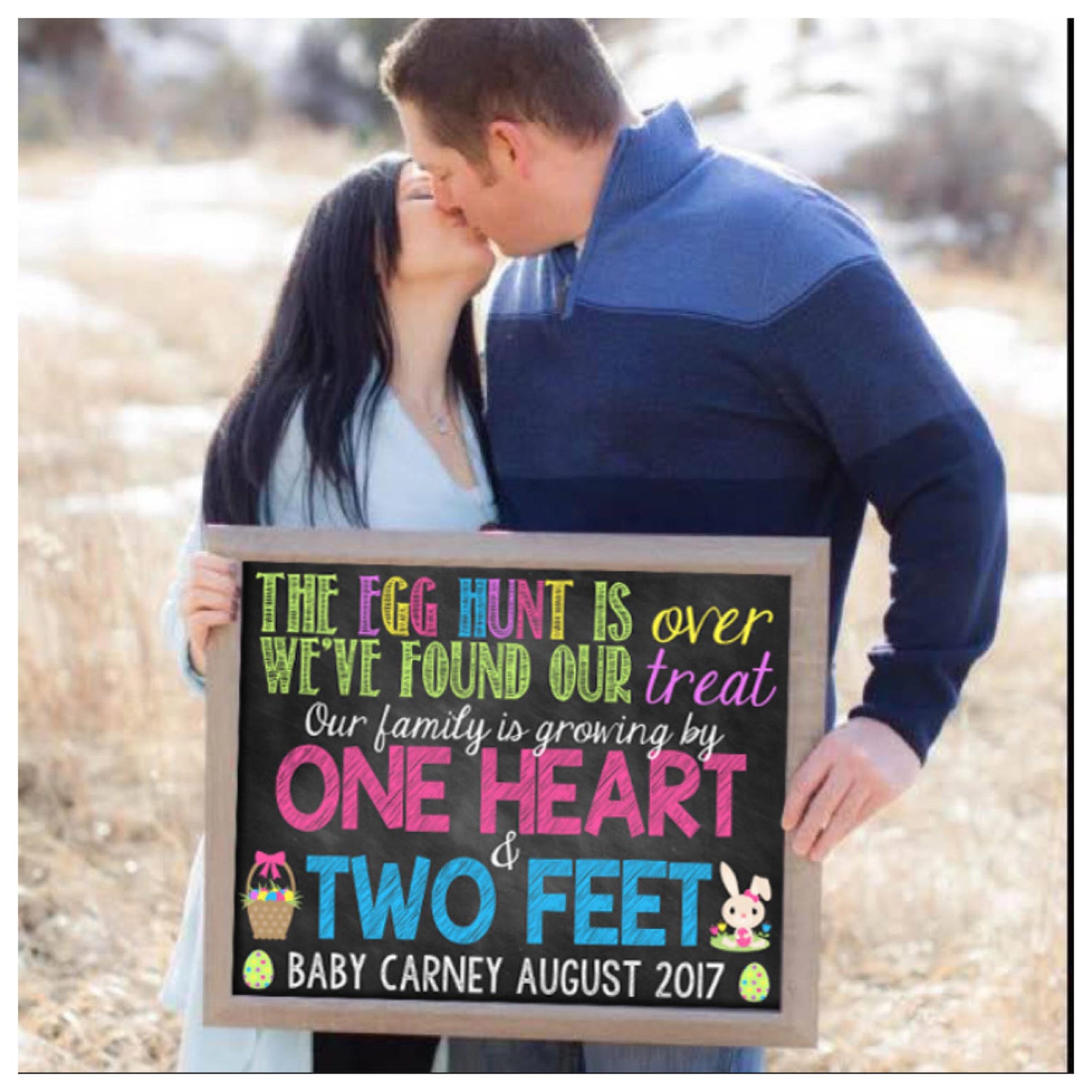 Custom Printable Easter Pregnancy Announcement // Pregnancy Etsy