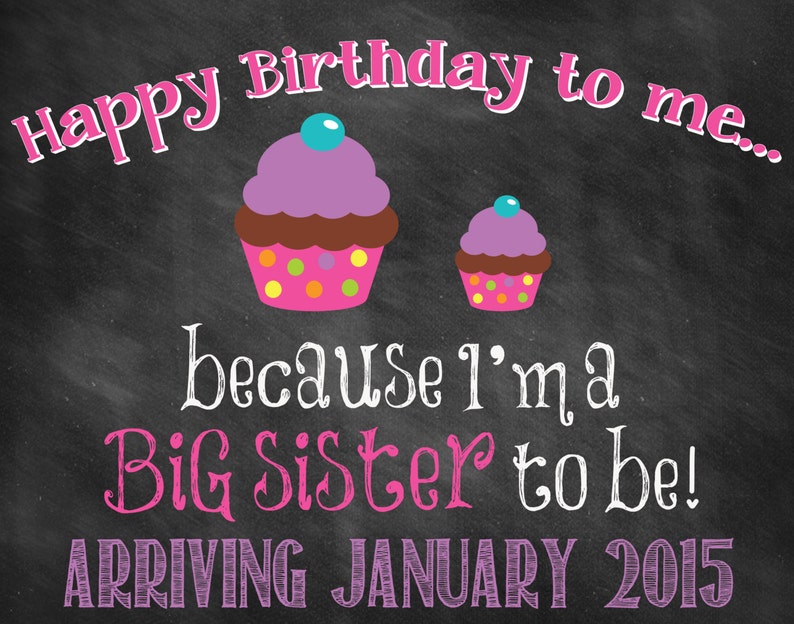 Custom Printable Birthday Pregnancy Announcement // Pregnancy Etsy
