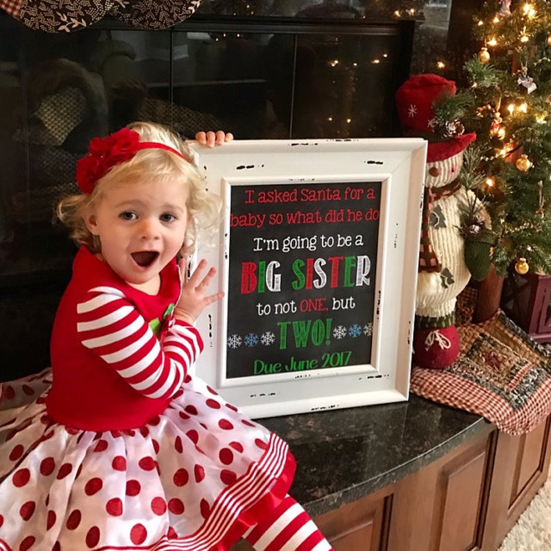 Twins Christmas Announcement Christmas Pregnancy Reveal Etsy