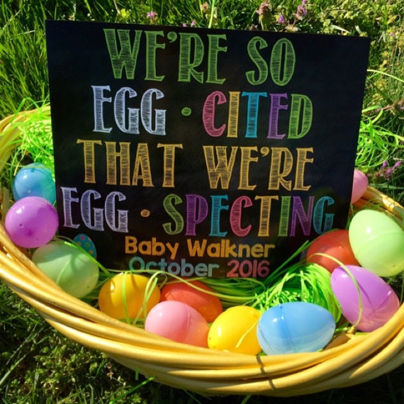 Items similar to Easter Pregnancy Announcement // Pregnancy Reveal