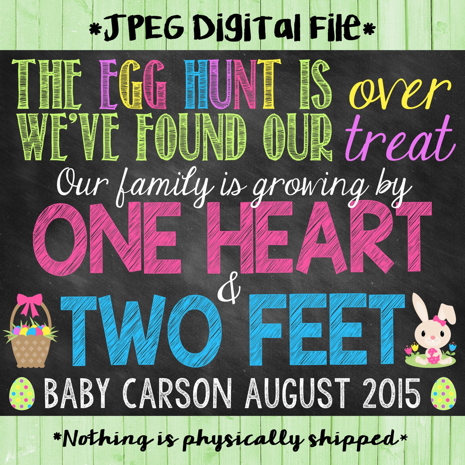 Custom Printable Easter Pregnancy Announcement // Pregnancy Etsy
