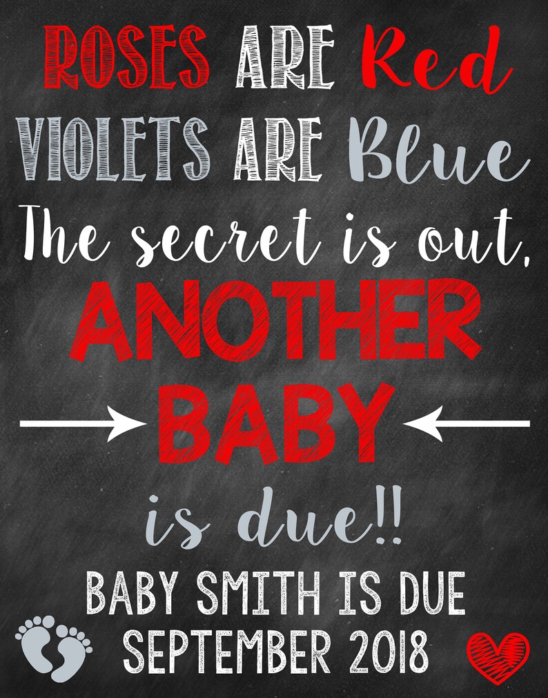 Valentine's Day Pregnancy Announcement Roses Are Red Etsy