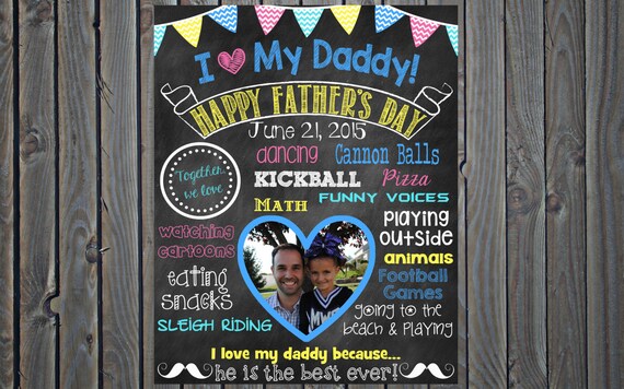 Father's Day Photo Chalkboard Father's Day Gift Daddy | Etsy