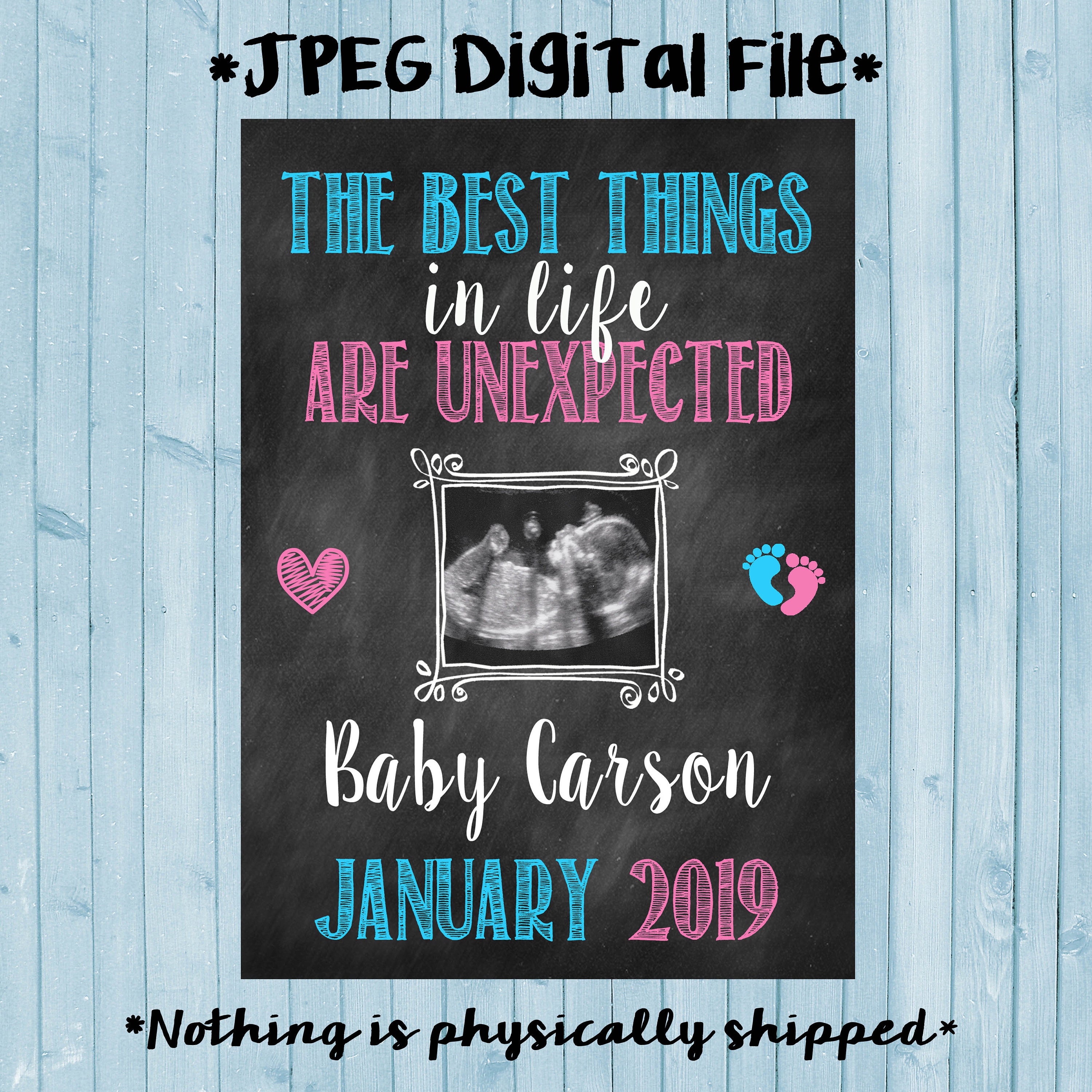 Surprise Pregnancy Announcement Chalkboard Pregnancy Etsy