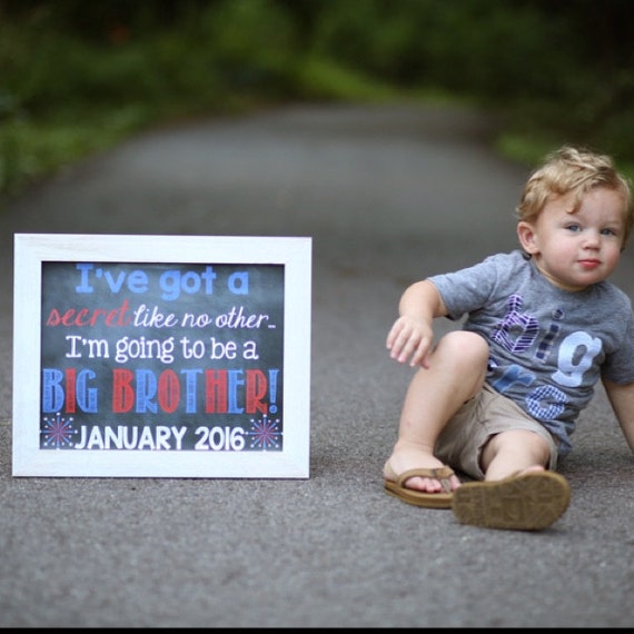 July 4th Pregnancy Reveal // Pregnancy Announcement // Big Brother // Fourth of July // 4th of July *DIGITAL FILE Il_570xn
