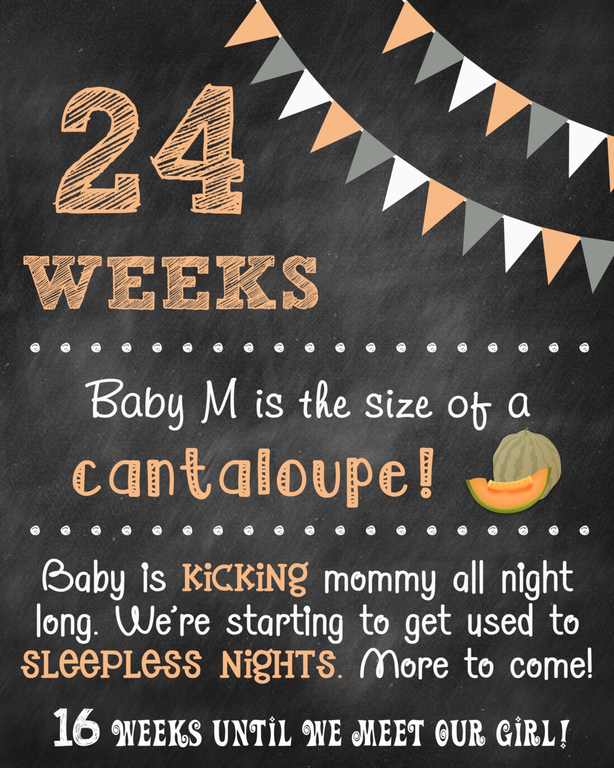 Printable Pregnancy Countdown Chalkboard Photo Prop Sign Set Etsy