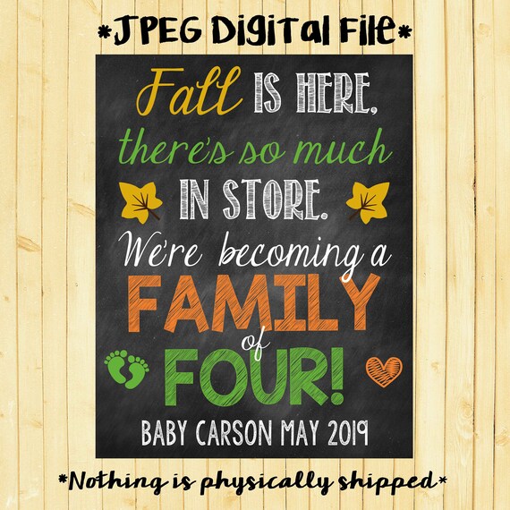 Fall Pregnancy Announcement Baby 2 - PregnancyWalls