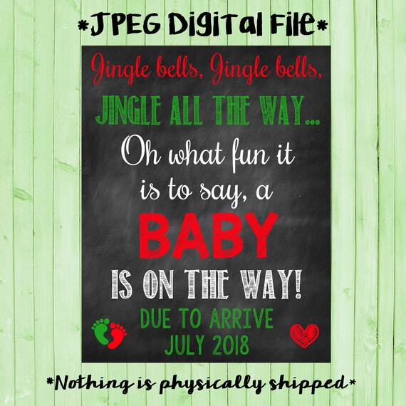 Christmas Pregnancy Announcement Christmas Pregnancy Christmas Pregnancy Reveal Jingle Bells *DIGITAL FILE Il_570xn
