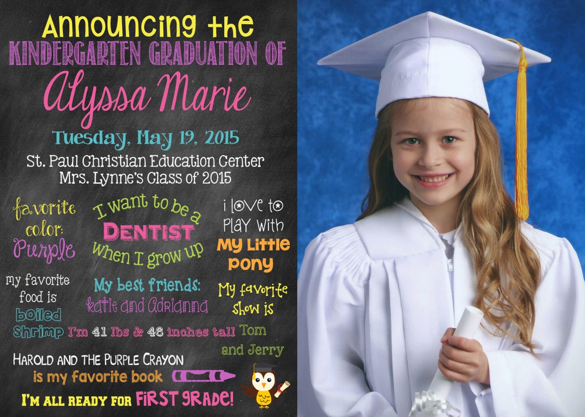 Graduation Poster Announcement with picture // Size 5x7 // Etsy