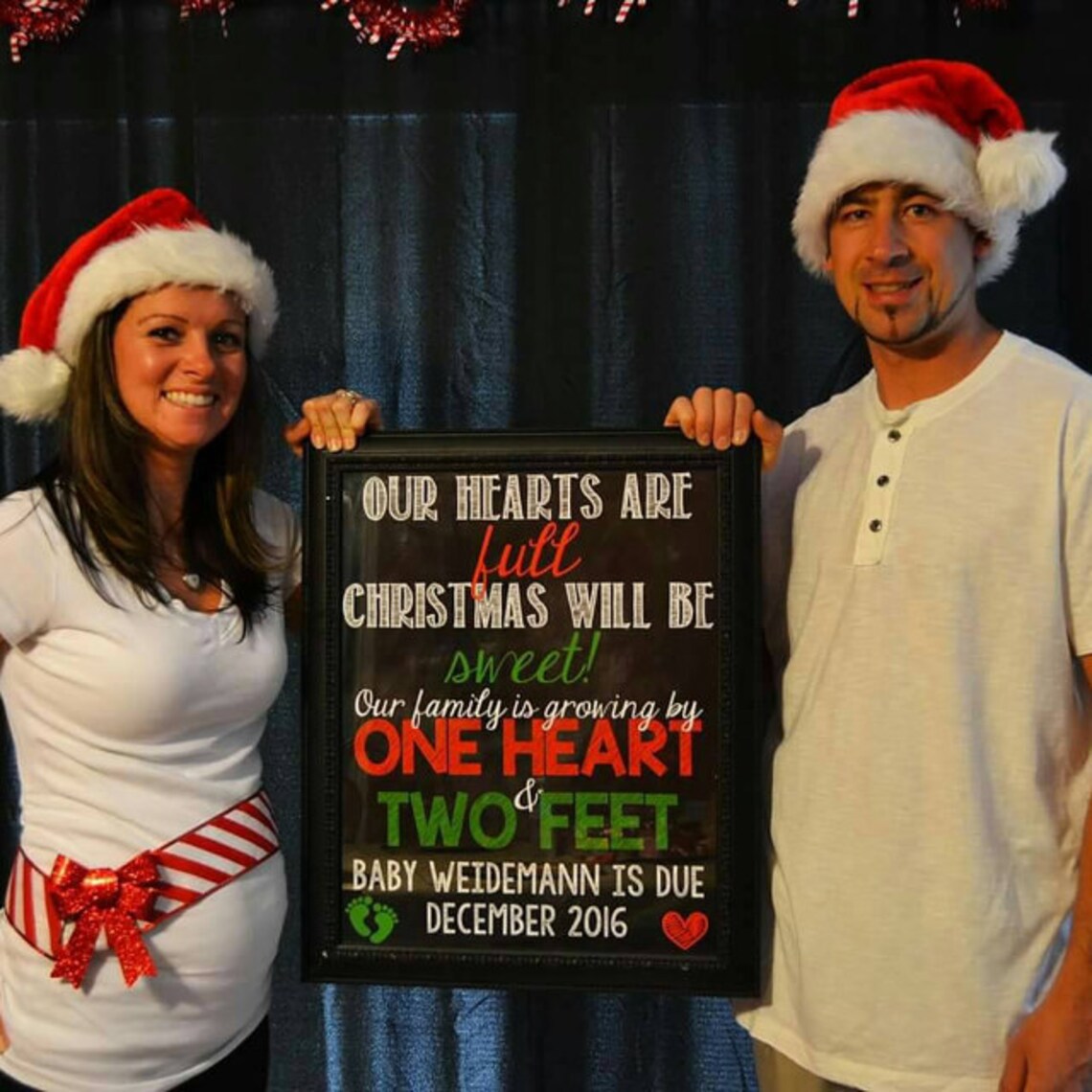 Christmas Pregnancy Announcement Christmas Pregnancy Reveal Etsy