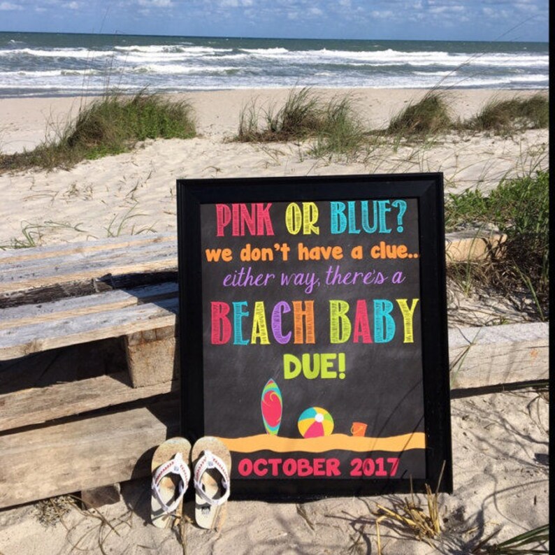 Beach Baby Pregnancy Announcement Pregnancy Reveal Beach Baby Etsy