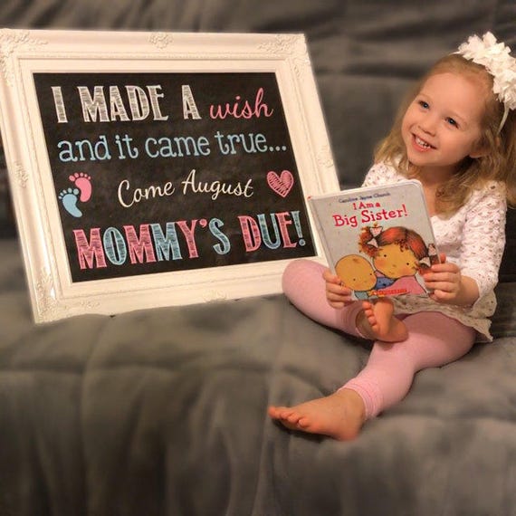 Only Child Announcement Big Sister Announcement Big Etsy