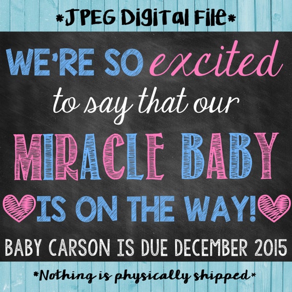 Miracle Pregnancy Reveal // Miracle Pregnancy Announcement // Miracle Baby Il_570xn