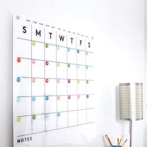 Stunning Lucite Planner with Strong Magnets | Magnetic Acrylic Wall Calendar | Multiple Sizes Available | Premium Dry Erase Surface