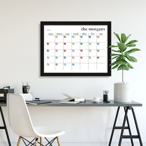 Dry Erase Calendar Framed Whiteboard Calendar Etsy