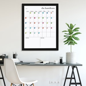 Op maat gemaakte droog uitwisbare kalender met notities | Premium magnetisch en niet-magnetisch whiteboard | Gepersonaliseerde gezinsplanner | Acryloppervlak: