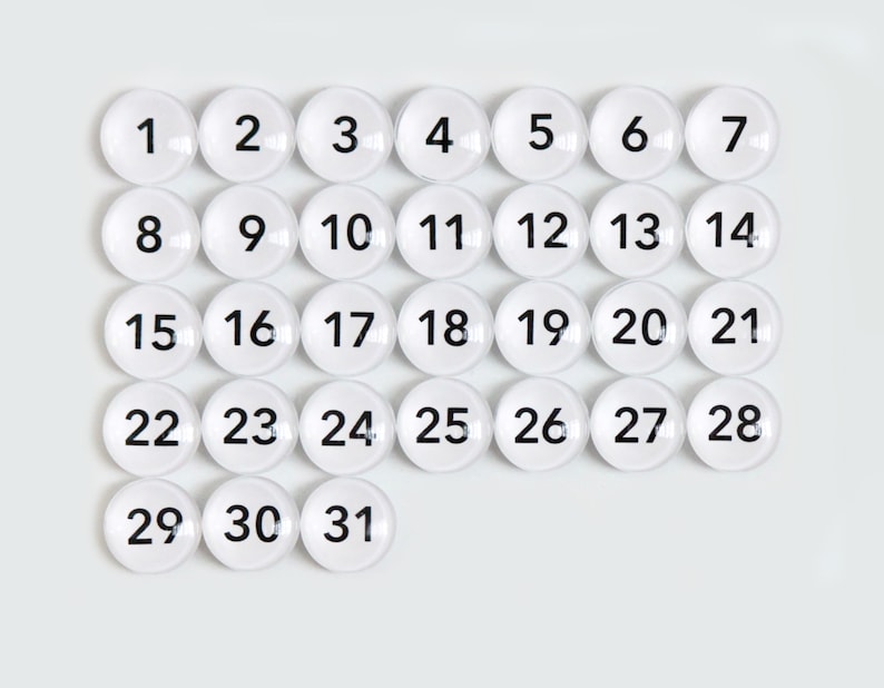 Number extra small 31 White Glass Etsy