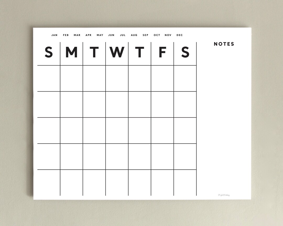 Dry Erase Calendar for Fridge or DORM Room Acrylic