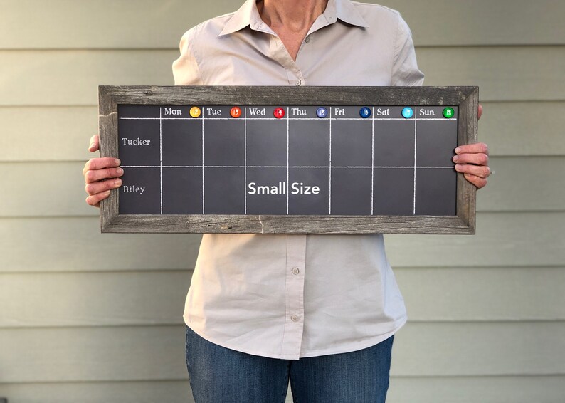 Family Command Center Dry Erase Framed Chalkboard Etsy