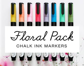 Floral Chalk Ink Marker Set with EXTRA FINE TIP