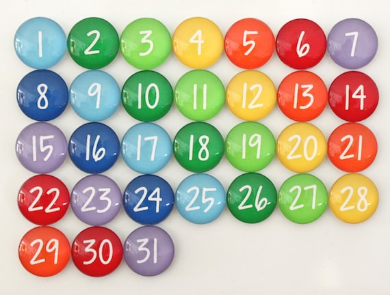 31 gorgeous rainbow calendar number glass magnets for dry etsy rainbow calendar