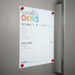 Magnetische, trocken abwischbare, klare Abdeckung für Chore Charts | Wiederverwendbare Acryl-Abdeckung mit Starken Magneten | Familie Organizer | Schaubild / Schautafel aus Acryl