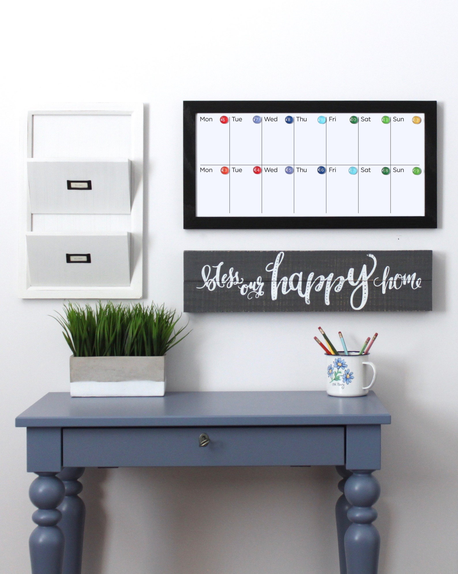 Dry Erase Custom Framed Calendar 2 weeks weekly Etsy