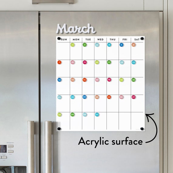 Dry Erase Calendar Fridge Calendar Lucite Calendar - Etsy