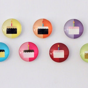 Set of 3 or 6 Birthday Magnets | Customizable Color Options | Customizable Birthday Magnets for Party Decor | Magnetic Dry Erase Board Decor